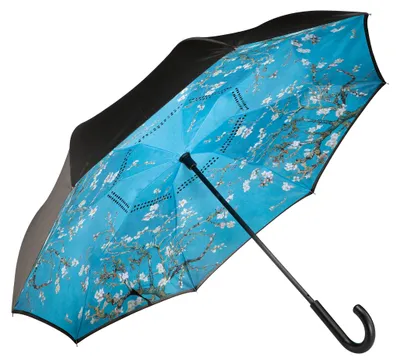 Produktbild von Goebel Upside-Down Schirm Vincent van Gogh - Mandelbaum blau, 100% Polyester, Bunt, Mechanik = manuell, 67061131
