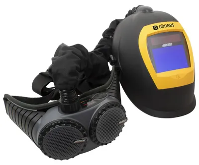 Obrázek produktu pro Automatická svářečská přilba Dönges s dmychadlem (ochranná přilba), přilba: