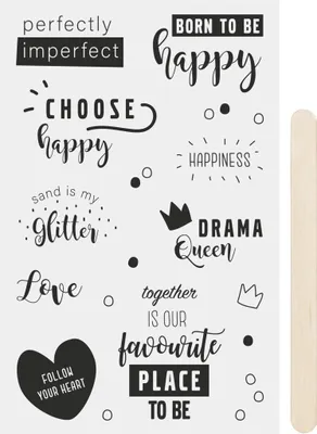 Produktbild von HEYDA Rubbelsticker Happy schwarz