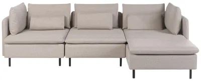 Zdjęcie produktu dla BELIANI Sofa narożnik 3-osobowy lewostronny beżowy materiałowa 3-osobowa nowoczesna kanapa modułowa z poduszką
