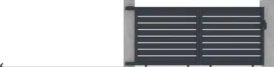 Produktbild von Anthrazitfarbenes Aluminium-Schiebetor B 374 x H 165 cm - PRIMO