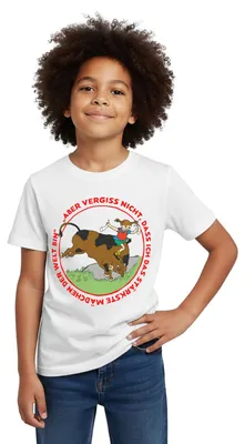 Produktbild von Spreadshirt Pippi Langstrumpf Das Stärkste Mädchen Der Welt Kinder T-Shirt, 110/116 (5-6 Jahre), Weiß