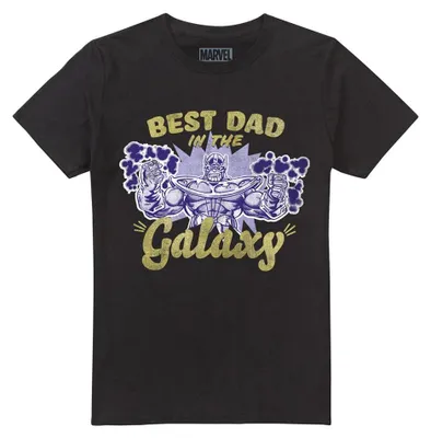Immagine prodotto di Marvel - T-shirt "Il papà migliore della galassia" unisex, per uomo/donna, modello TV39217 (taglia 5XL), colore nero