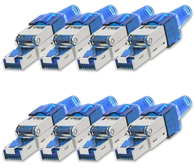 Produktbild von NEXMEX 8x Netzwerkstecker Cat 7 CAT7 RJ45 Stecker Werkzeuglos Metall 10GBit/s
