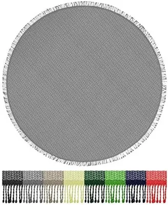 Productafbeelding van PromoHome® Tafelkleed voor buiten, rundleer, diameter 140 cm - Waterbestendig tafelkleed met antislip onderkant, lichtgrijs