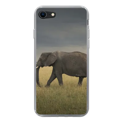 Produktbild von MuchoWow® Handyhülle Schutzhülle Hülle für iPhone SE 2020 Elefant - Savanne - Tiere - Natur Silikon Softcase Handy Hülle - Kartenbesitzer