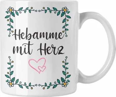 Produktbild von Trendation - Hebamme mit Herz Tasse mit Spruch Geschenk (Weiß)