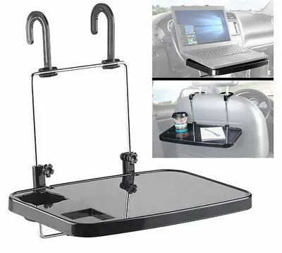 Image de Tablette pliable universelle pour véhicule pour volant et appuie-tête