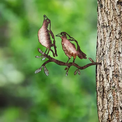 Produktbild von Evila Originals, Bird on the branch 29, Dekoratives Objekt, Mehrfarbig, 100 % METALL, 39 x 45 cm