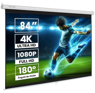 Productafbeelding van Handmatig projectiescherm 84 inch, wit zichtbereik 171 x 128 cm, montage aan muur of plafond