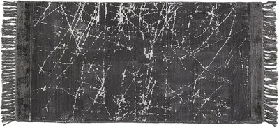 Produktbild von BELIANI Teppich Dunkelgrau Viskose 80 x 150 cm Kurzflor Läufer Abstraktes Design Rechteckig Wohnzimmer Schlafzimmer Flur