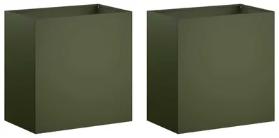 Zdjęcie produktu dla Doniczka ogrodowa 2 szt. Oliwkowy zielony 50 x 30 x 40 cm
