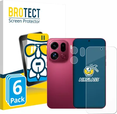 Produktbild von 6x BROTECT Schutzglas für Oppo Find X9 Pro (Display+Kamera) 9H kratzfest klar