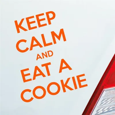 Produktbild von Auto Aufkleber Keep calm and eat a Cookie Keks 10,5x13 cm Orange Sticker Heckscheibenaufkleber