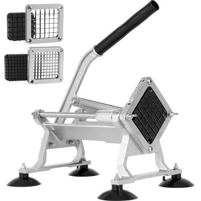 Obrázok produktu pre VEVOR krájač na zemiaky s 2 nožmi z nehrdzavejúcej ocele 12,7/9,5 mm | 40x24x34cm | Krájač na hranolky na tyčinky alebo rohy | Krájač na zemiaky, zeleninu, ovocie | Domáce hranolky