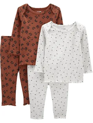 Zdjęcie produktu dla Zestaw dla niemowląt unisex Simple Joys marki Carter's, składający się z 4 elementów, w opakowaniu 2 sztuki, kolor: brązowy
