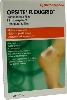 Obrázok produktu pre Opsite Flexigrid transparentný obväz na rany 6x7cm sterilný 5 ks