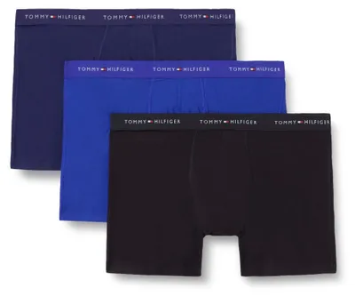Produktbild von Tommy Hilfiger Herren 3er Pack Boxershorts Briefs mit Logobund, Mehrfarbig (Nob