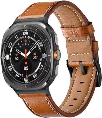 Produktbild von Stravo Lederarmband – Passend für Samsung Galaxy Watch Ultra / Ultra 2025 – Uhrenarmband aus echtem Leder – Braun