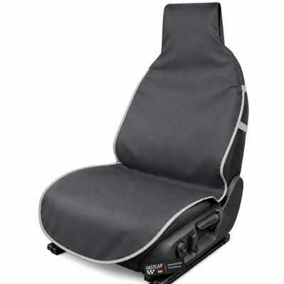 Produktbild von FASTCAR by SILUK Basic Autositzbezug für Vordersitz, wasserabweisender Sitzschutz mit Gummiband, Schwarz/Grau