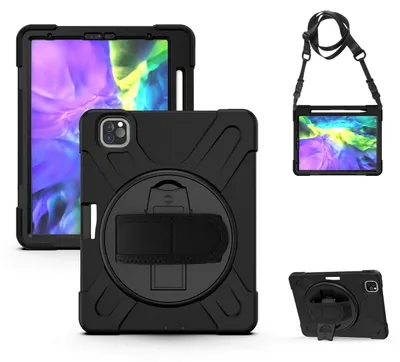 Immagine prodotto di Custodia robusta a 360 gradi per iPad Pro 11 pollici 2020 - Resistente agli urti con supporto integrato - Colore nero