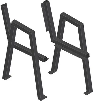 Produktbild von Bankbeine 2stk. 55x80cm schwarz pulverbeschichtet Bankkufen Bankgestell Stahl Gartenbank Beine
