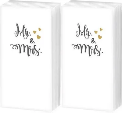 Produktbild von 2x 10 Taschentücher Mr. & Mrs.