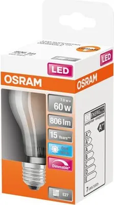 Image de LEDVANCE 4058075434608 LED bulb Cool white 4000 K 7 W E27 E