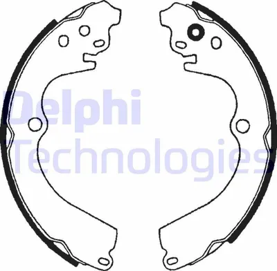 Produktbild von DELPHI Bremsbackensatz Trommelbremse Hinten für SUBARU FORESTER (SG) 229mm LS1604