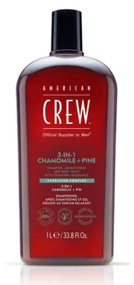 Immagine prodotto di American Crew 3-in-1 Chamolie + Pine Shampoo, Balsamo e Gel doccia 1000 ml