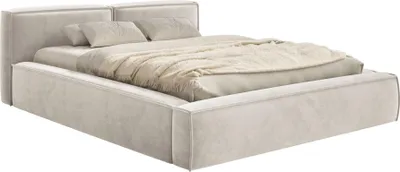 Produktbild von Selsey Tilves Slim – Polsterbett 140x200 mit Bettkasten und Lattenrost, Velours, greige
