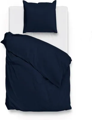 Produktbild von Zo! Home Mako-Satin Bettwäsche 135x200 cm Satinado uni Navy Blue dunkelblau