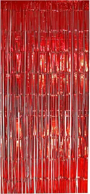 Produktbild von Lametta Vorhang, 91x244 cm, Farbe:Rot