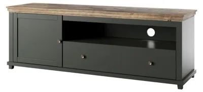 Produktbild von Lowboard Elda TV-Unterschrank 181x49x61cm grün / Eiche Lefkas 1-türig