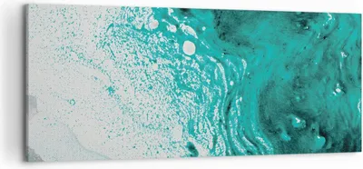Produktbild von Bild auf Leinwand - Leinwandbild - Einteilig - Abstraktion Türkis Flüssigkeit - 120x50cm - Wand Bild - Wanddeko - Wandbilder - Leinwanddruck - Bilder - Wanddekoration - Leinwand bilder - AB120x50-4572