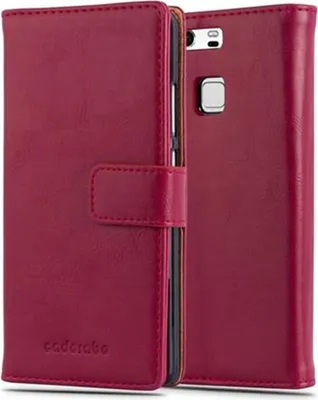 Image de Cadorabo Housse pour Huawei P9 Housse rouge pour téléphone portable Housse Book Case Etui Luxury