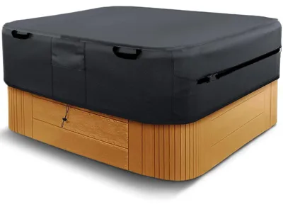 Obrázok produktu pre Vodotesný kryt pre vírivku, 600D, ochranný obal na vírivku, odolný voči prachu a UV žiareniu, čierna farba (230 x 230 x 85 cm)