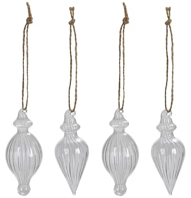 Immagine prodotto di Ornamento natalizio in vetro trasparente di 9 cm come decorazione per l'albero di Natale