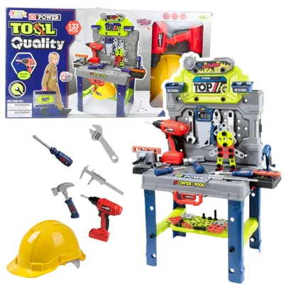 Produktbild von Handyman's Table 2-in-1 Koffer Werkzeugset Schraubendreher Helm 133-tlg.