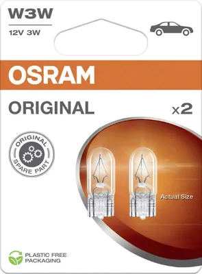 Produktbild von Osram Original Leuchtmittelpaar 12V, 3W Glassockel W2.1x9.5d