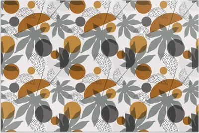Produktbild von Illustration von Boho-Blättern und Formen – Vinylteppich – 150x225 cm – Outdoor Teppich – Terrasse – Wetterfest – Modern