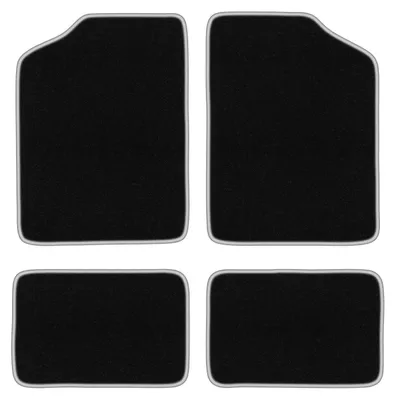 Produktbild von Fußmatten Automatten Velours Schwarz/Silber für Renault 5 II 1986-1993 Set 4-tlg