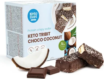 Produktbild von Protein-Waffeln Keto Tribit Choco Coconut mit hohem Eiweißgehalt, glutenfrei (7 Portionen)
