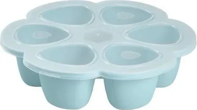Image de Multiportions Bébé, Silicone Premium, 6x90 ml, Résistance Thermique, Couvercle Hermétique, Fabriqué en Italie, Bleu