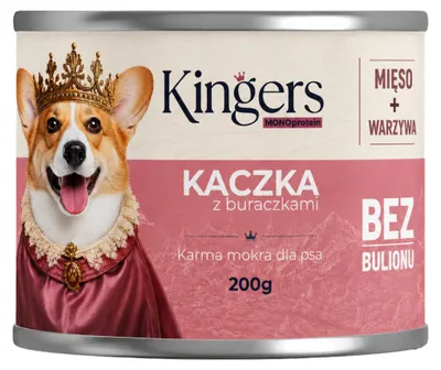 Zdjęcie produktu dla KINGERS Kaczka z buraczkami 200 g karma mokra dla psa