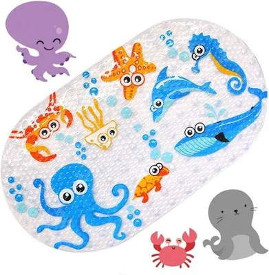Produktbild von Kinderantislipmat für Badezimmer, Massagemat mit Karikaturen
