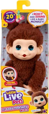 Image de Petit singe en peluche interactif, avec 20 sons et réactions, 18,8 cm de hauteur, pour les enfants