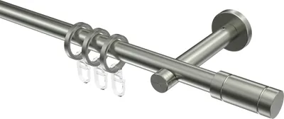 Produktbild von Interdeco Gardinenstange / Vorhangstange Edelstahl, Typ Enorma Jolly (Rillenzylinder), 16 mm Ø 1-läufig, 440 cm