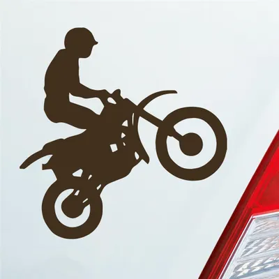 Produktbild von Auto Aufkleber Motorcross Motorrad Bike Tuning 10x9 cm Braun Sticker Heckscheibenaufkleber