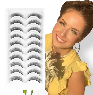 Produktbild von Künstliche Wimpern Cateye Kurz 10 Paar 3D Cat Eye Lashes Natural Look